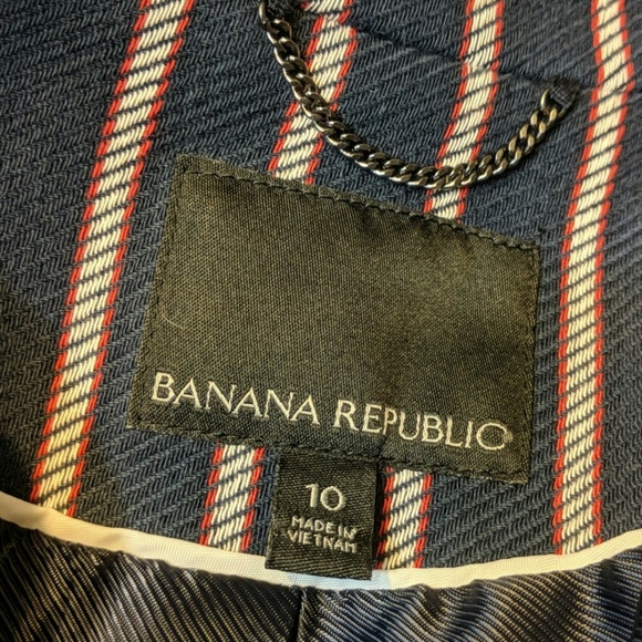 BANANA REPUBLIC Striped Tailored Crop Jacket - Picture 8 of 8